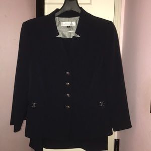 Tahari Navy Skirt Suit